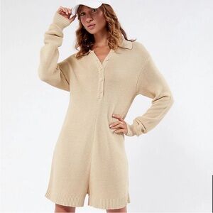 WeWoreWhat Tan Playsuit Romper